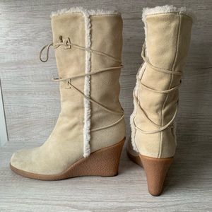 KORS Michael Kors Mid-Calf Wedge Boots (Size 8)